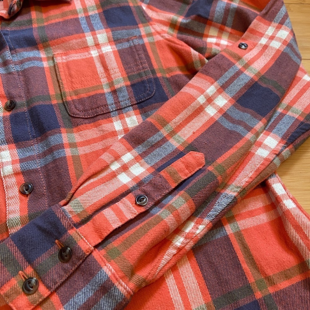 The North Face Women’s Fair Acres Button Down Plaid - Orange and Blue - Picture 9 of 10